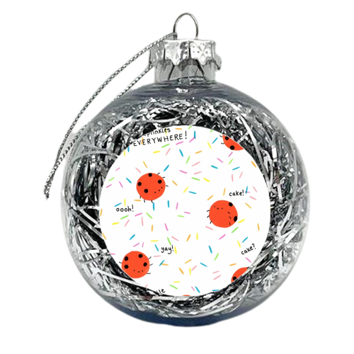 Ladybirds - xmas bauble by Ellie Bednall