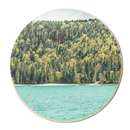 Lake Side - personalised beer coaster by Uma Prabhakar Gokhale