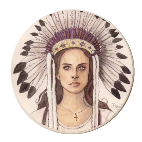 Lana Del Rey IV - personalised beer coaster by Daniel Cash