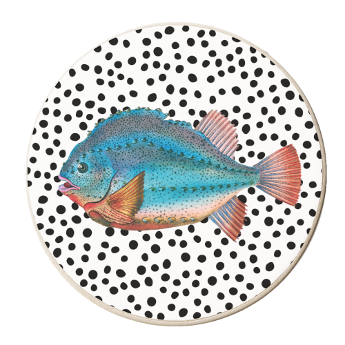 Large Fish | Polka Dot - personalised beer coaster by The 13 Prints