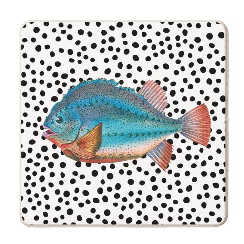 Large Fish | Polka Dot - personalised beer coaster by The 13 Prints
