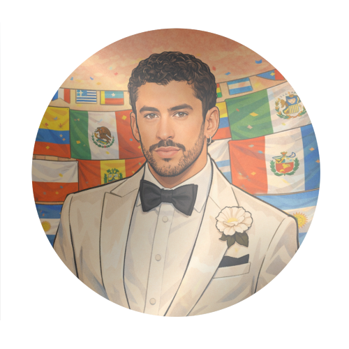 Latino Bunny - Circle Sticker by Ms Doodle