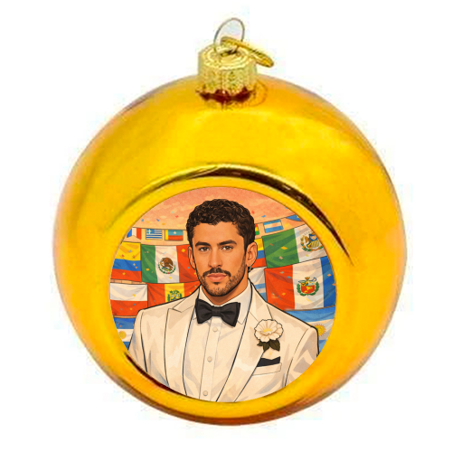 Latino Bunny - colourful christmas bauble by Ms Doodle
