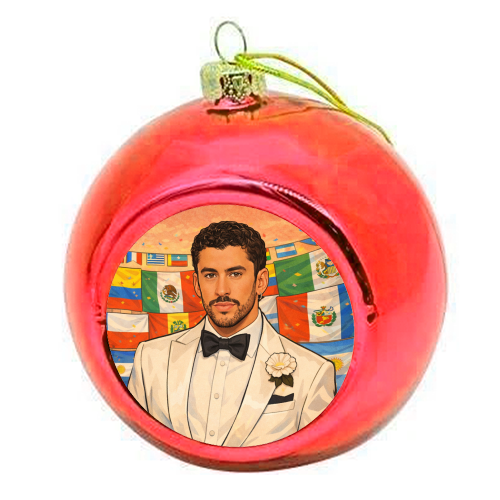 Latino Bunny - colourful christmas bauble by Ms Doodle