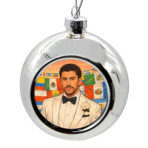 Latino Bunny - colourful christmas bauble by Ms Doodle