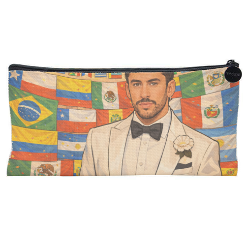 Latino Bunny - flat pencil case by Ms Doodle