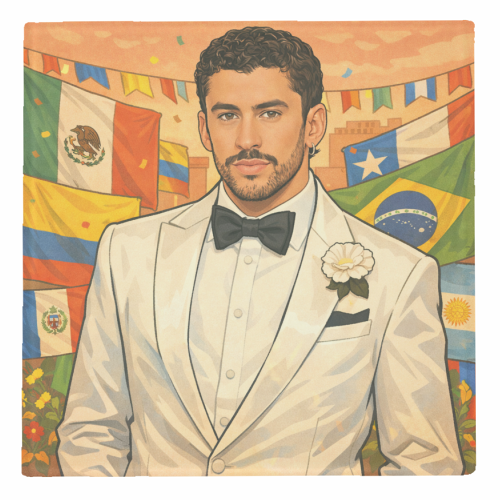 Latino Bunny - personalised beer coaster by Ms Doodle