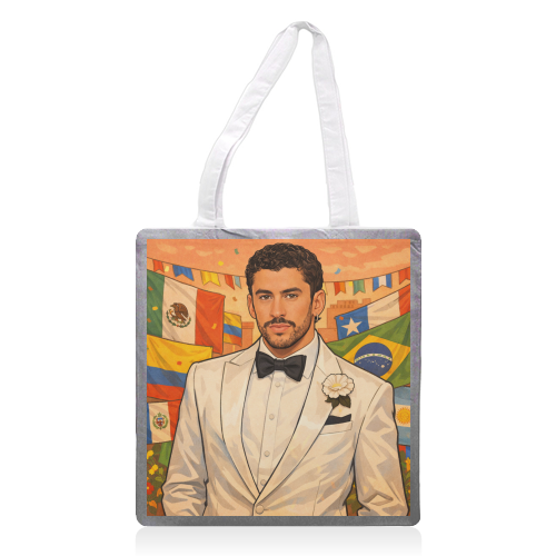 Latino Bunny - printed canvas tote bag by Ms Doodle