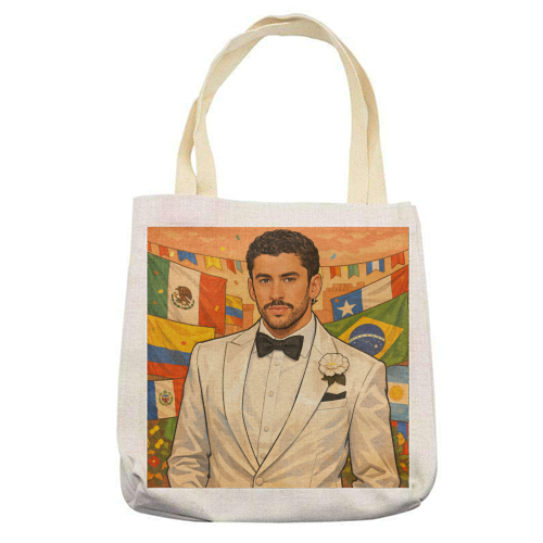 Latino Bunny - printed canvas tote bag by Ms Doodle
