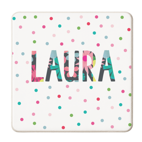 Laura design - personalised beer coaster by The Boy and the Bear