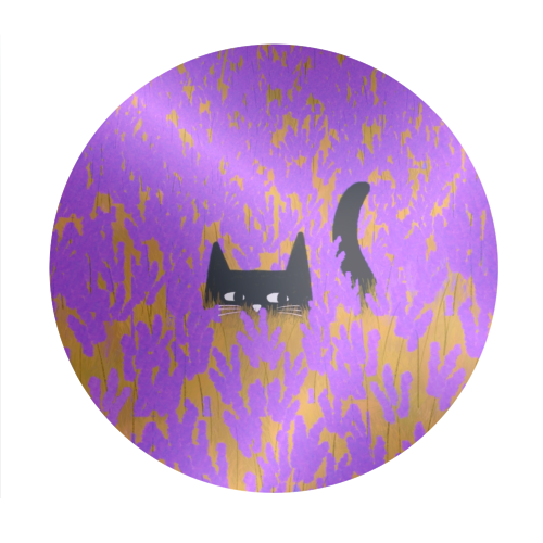 Lavender Field - Circle Sticker by The Paper Tail