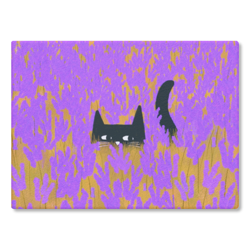 Lavender Field - glass chopping board by The Paper Tail