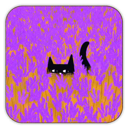 Lavender Field - personalised beer coaster by The Paper Tail