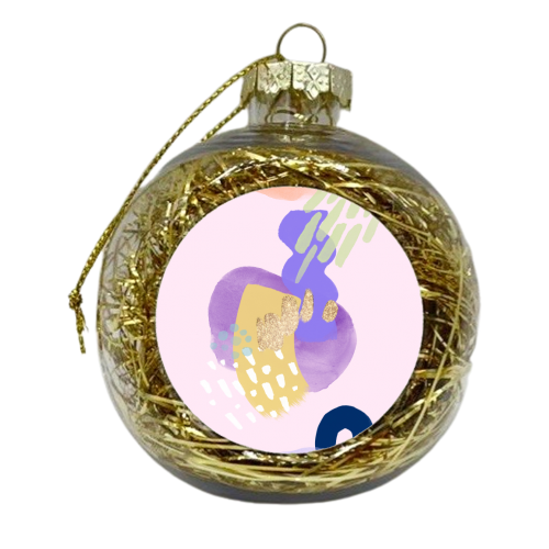 Lavender Sunlight Abstract Shapes - xmas bauble by Georgia B Designs
