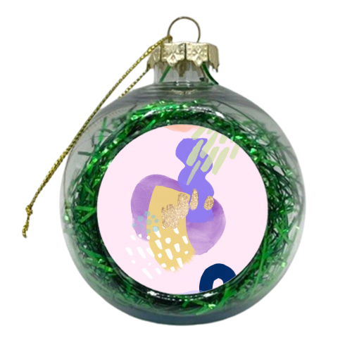 Lavender Sunlight Abstract Shapes - xmas bauble by Georgia B Designs