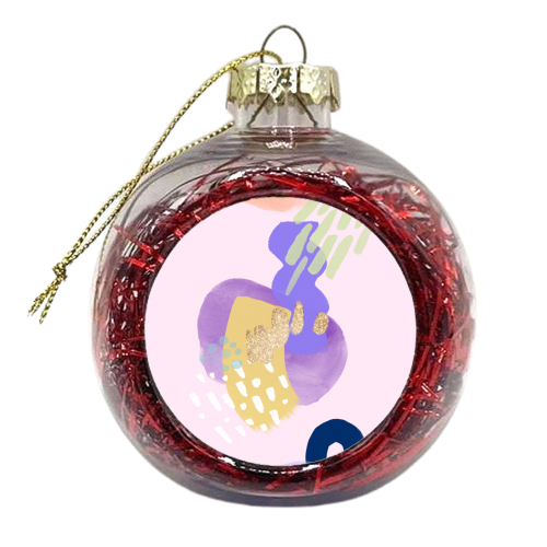 Lavender Sunlight Abstract Shapes - xmas bauble by Georgia B Designs