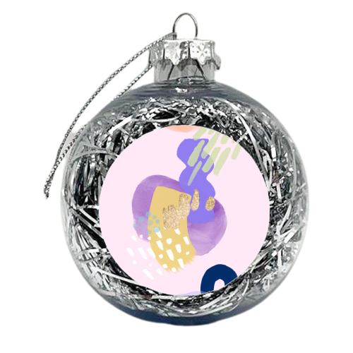 Lavender Sunlight Abstract Shapes - xmas bauble by Georgia B Designs