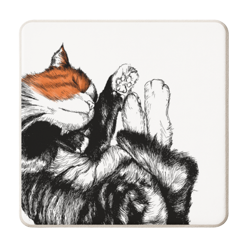 Lazy Cat 2 - personalised beer coaster by Jessie Keightley