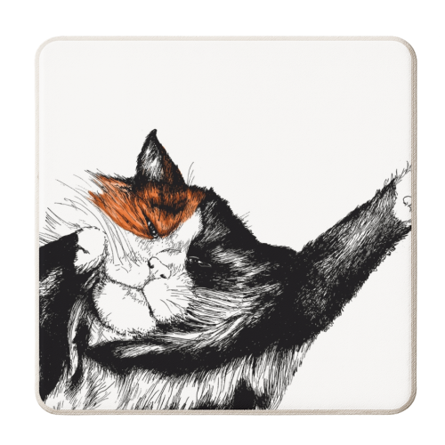 Lazy Cat 3 - personalised beer coaster by Jessie Keightley