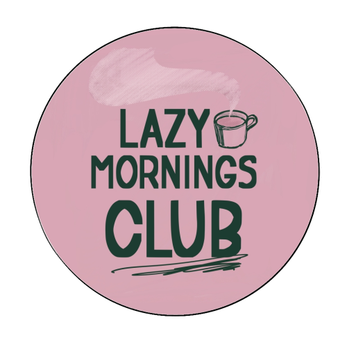 Lazy Mornings club - Circle Sticker by Giddy Kipper