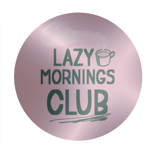 Lazy Mornings club - Circle Sticker by Giddy Kipper