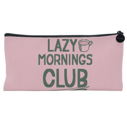 Lazy Mornings club - flat pencil case by Giddy Kipper