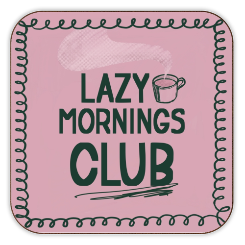 Lazy Mornings club - personalised beer coaster by Giddy Kipper