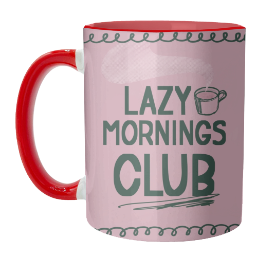 Lazy Mornings club - unique mug by Giddy Kipper
