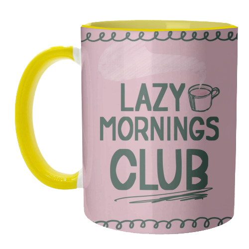 Lazy Mornings club - unique mug by Giddy Kipper