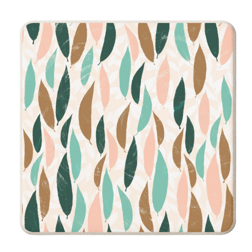 Leaf pattern - personalised beer coaster by DejaReve