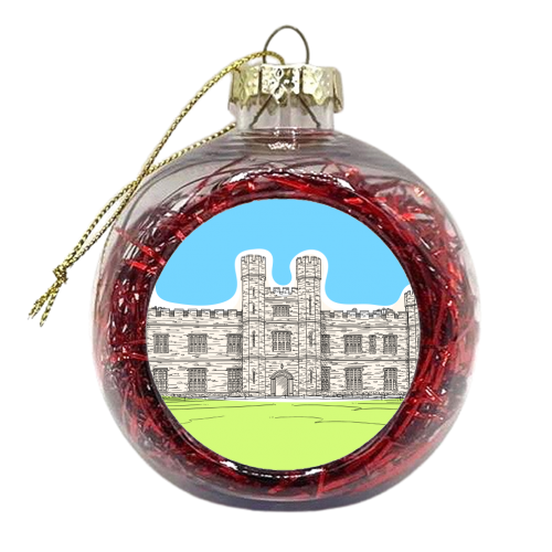 Leeds Castle In Colours Illustration - xmas bauble by Adam Regester