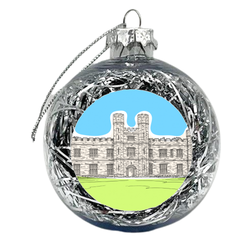 Leeds Castle In Colours Illustration - xmas bauble by Adam Regester