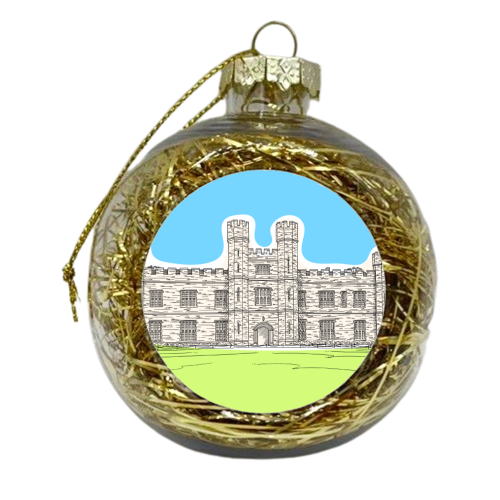 Leeds Castle In Colours Illustration - xmas bauble by Adam Regester
