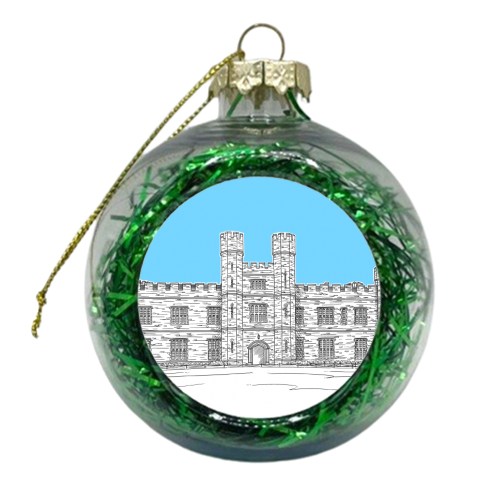 Leeds Castle, Kent (Pale Blue) - xmas bauble by Adam Regester