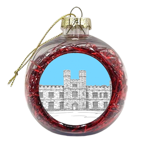 Leeds Castle, Kent (Pale Blue) - xmas bauble by Adam Regester