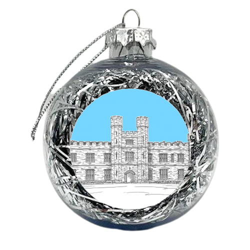 Leeds Castle, Kent (Pale Blue) - xmas bauble by Adam Regester
