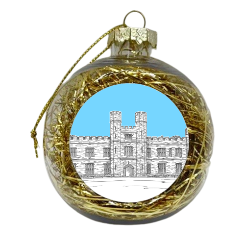 Leeds Castle, Kent (Pale Blue) - xmas bauble by Adam Regester