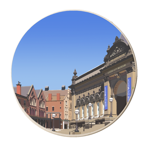 Leeds City Museum - personalised beer coaster by Richard O'Neill