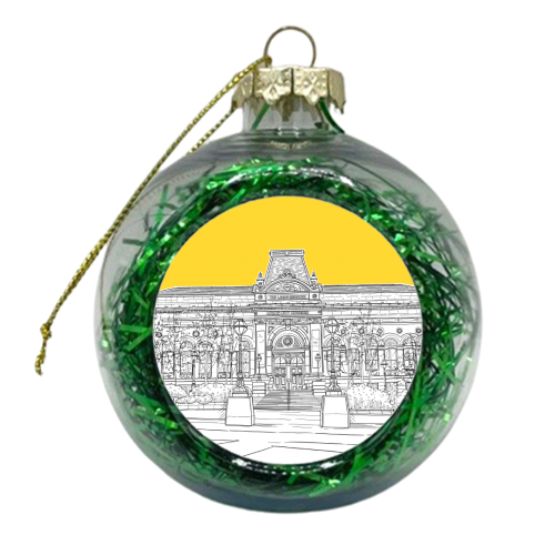 Leeds City Museum (Yellow Version) - xmas bauble by Adam Regester