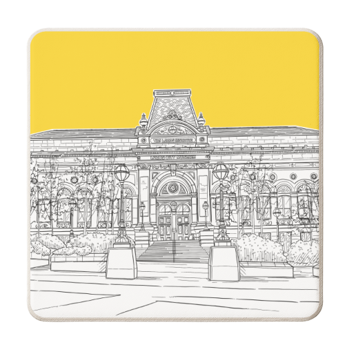 Leeds City Museum (Yellow Version) - personalised beer coaster by Adam Regester