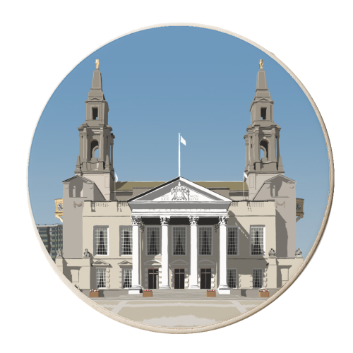 Leeds Civic Hall - personalised beer coaster by Richard O'Neill