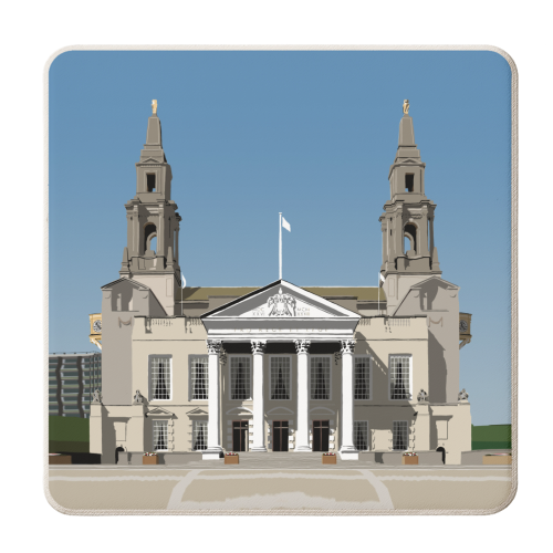 Leeds Civic Hall - personalised beer coaster by Richard O'Neill