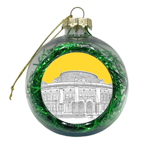 Leeds Corn Exchange Sketch (Yellow) - xmas bauble by Adam Regester