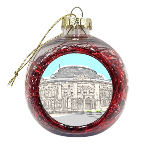 Leeds Corn Exchange (West Yorkshire) Illustration - xmas bauble by Adam Regester