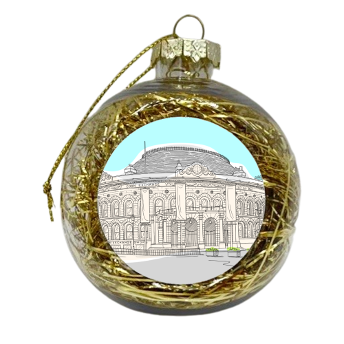 Leeds Corn Exchange (West Yorkshire) Illustration - xmas bauble by Adam Regester