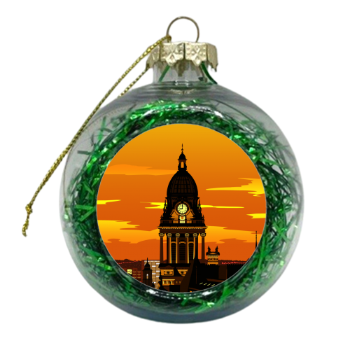 Leeds Dusk - xmas bauble by Richard O'Neill