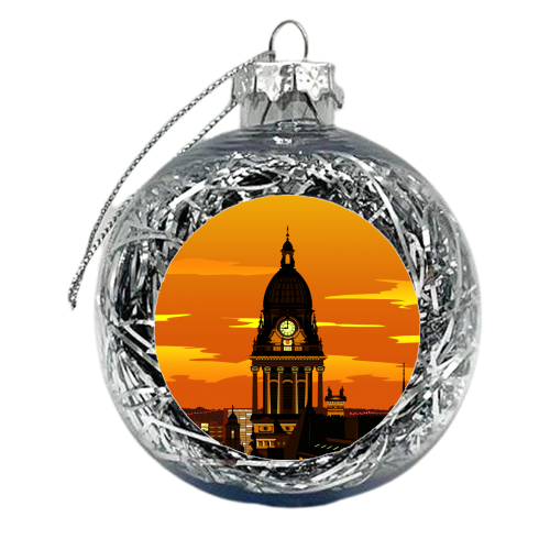 Leeds Dusk - xmas bauble by Richard O'Neill