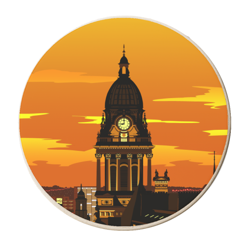 Leeds Dusk - personalised beer coaster by Richard O'Neill