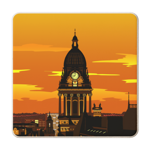 Leeds Dusk - personalised beer coaster by Richard O'Neill