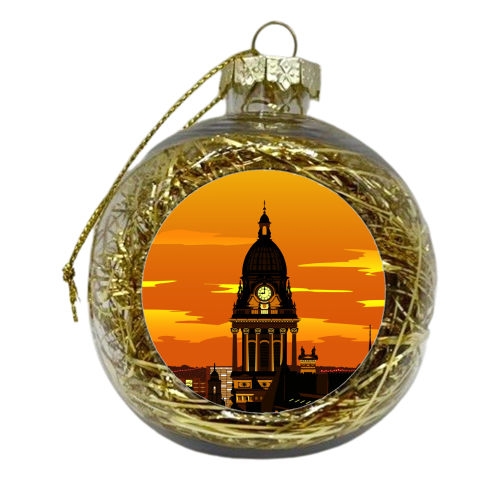 Leeds Dusk - xmas bauble by Richard O'Neill